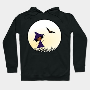 Witch Girl with her  Bat friend Hoodie